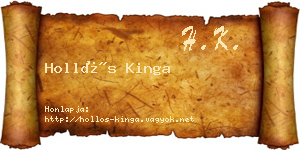 Hollós Kinga névjegykártya