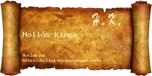 Hollós Kinga névjegykártya
